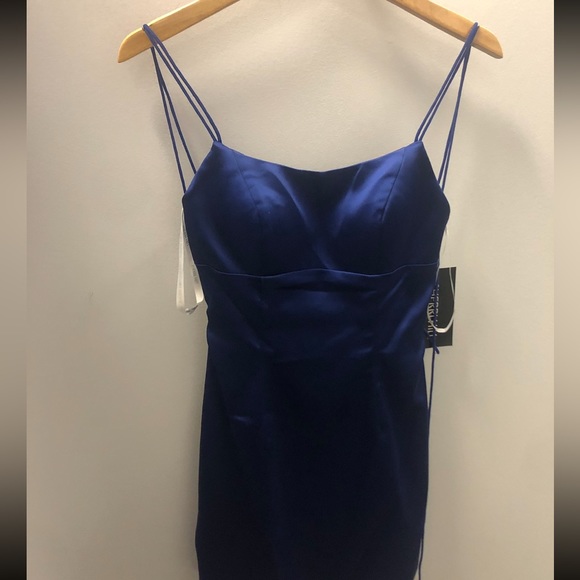 Sherri Hill Blue Backless Dress (for prom, wedding, party, etc.) - Picture 3 of 6